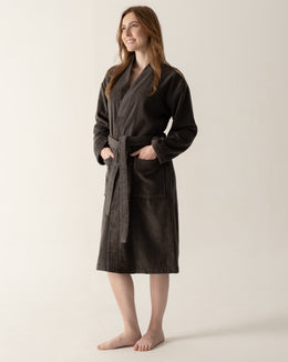 La Vera Pima Pamuk Bornoz Antrasit